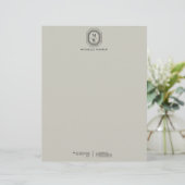 Lettre À En-tête Logo Monogramme Art Déco sur Taupe (Debout devant)