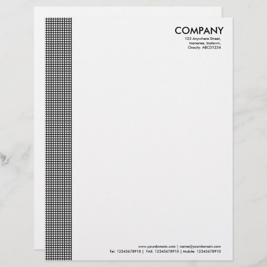 Lettre À En-tête Marge carrée - Noir (Devant / Derrière)