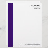 Lettre À En-tête Marge de couleur - Violet profond (Devant / Derrière)