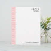 Lettre À En-tête Marge linéaire - rose tropicale (Debout devant)