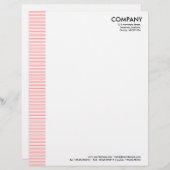 Lettre À En-tête Marge linéaire - rose tropicale (Devant / Derrière)