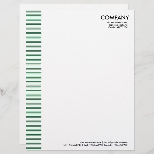 Lettre À En-tête Marge linéaire - Vert de la forêt (Devant / Derrière)