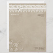 Lettre À En-tête Mariage papillon de dentelle florale (Devant / Derrière)