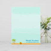 Lettre À En-tête Modèle des Caraïbes de vacances de plage tropicale (Debout devant)