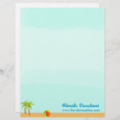 Lettre À En-tête Modèle des Caraïbes de vacances de plage tropicale (Devant / Derrière)