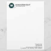 Lettre À En-tête Monogramme - Vert foncé (Devant)