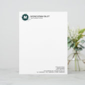 Lettre À En-tête Monogramme - Vert foncé (Debout devant)