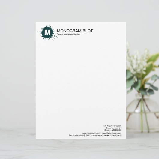 Lettre À En-tête Monogramme - Vert foncé (Debout devant)