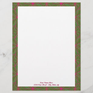 Lettre À En-tête Motif de poinsettia de vacances