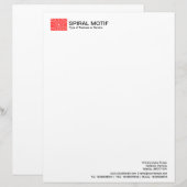 Lettre À En-tête Motif spiral - Rouge (Devant / Derrière)
