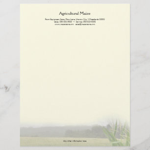 Lettre À En-tête Page principale de maïs agricole