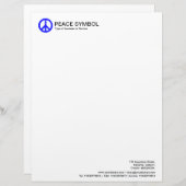 Lettre À En-tête Paix dure - Bleu (Devant / Derrière)