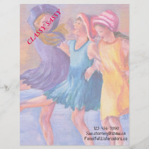 LETTRE À EN-TÊTE PETITES AMIES DE PLAGE LETTERHEAD PERSONNALISABLE