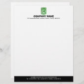 Lettre À En-tête Pied de page couleur (Tiki) - Vert et Noir (Devant / Derrière)