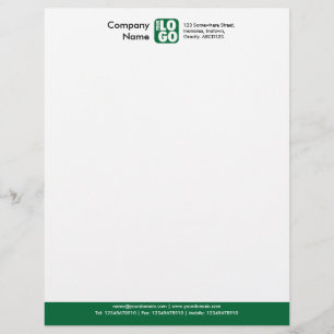 Lettre À En-tête Pied de page couleur (Votre logo) - Vert forêt