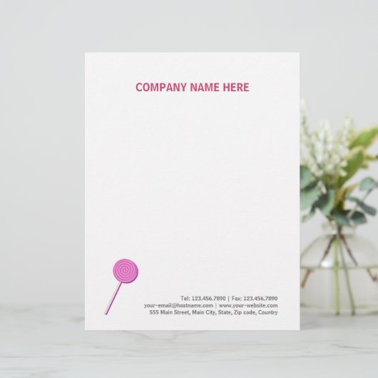 Lettre À En-tête Pink Lollypop (Debout devant)