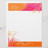 Lettre À En-tête PixDezines Sorbet Swirls+anneaux Art déco amovible (Devant / Derrière)