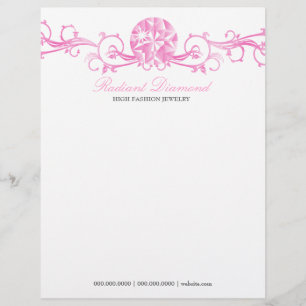 Lettre À En-tête Rayonnement rose du diamant 311