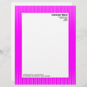 Lettre À En-tête Rayons - Magenta et Blanc (Devant / Derrière)