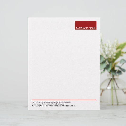 Lettre À En-tête Rectangle - Maroon (Debout devant)