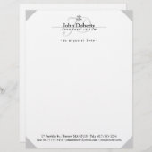 Lettre À En-tête Scales classiques de justice| Blanc noir (Devant / Derrière)