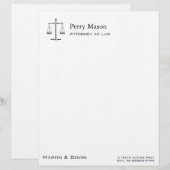 Lettre À En-tête Scales de justice (Devant / Derrière)