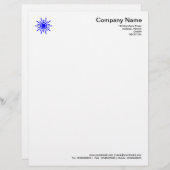 Lettre À En-tête Soleil 02 - Bleu (Devant / Derrière)