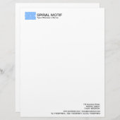 Lettre À En-tête Spiral Motif - Bleu bébé (Devant / Derrière)