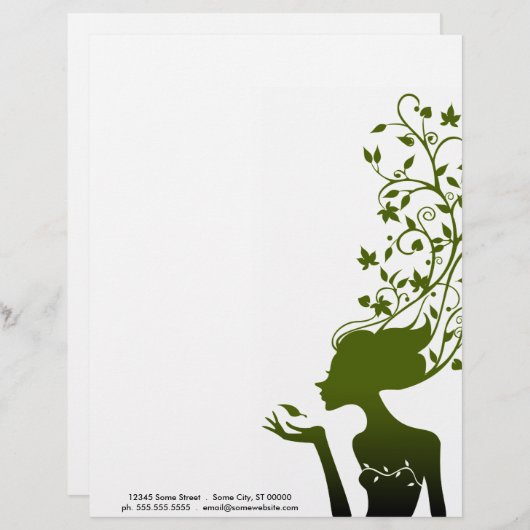 Lettre À En-tête sucre vert (Devant / Derrière)