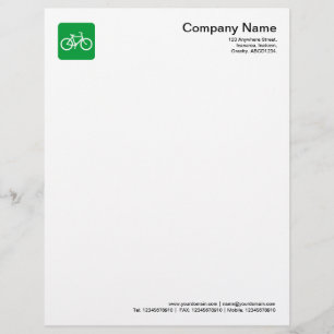 Lettre À En-tête Symbole de bicyclette - Vert gazon