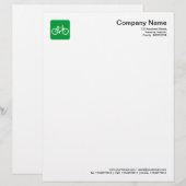 Lettre À En-tête Symbole de vélo - Vert herbe (Devant / Derrière)