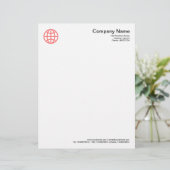 Lettre À En-tête Symbole du monde - rose tropicale (Debout devant)