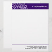 Lettre À En-tête Tête et pied - Astérisque - Violet profond (Devant / Derrière)