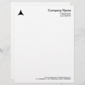 Lettre À En-tête Triangle incurvé - Noir (Devant / Derrière)