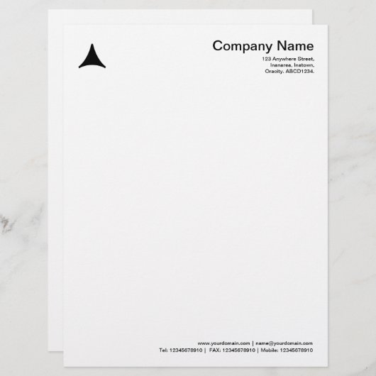 Lettre À En-tête Triangle incurvé - Noir (Devant / Derrière)