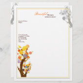 Lettre À En-tête Whimsical Boho Trees Design d'intérieur (Devant / Derrière)