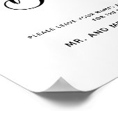 Lettre à la main Chic Mariage Livre d'or (Coin)