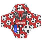 Lettre A Monogramme de soccer personnalisée (Plat)