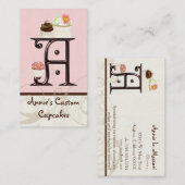 Lettre A Monogramme Dessert Boulangerie Cartes de (Devant / Derrière)