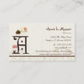 Lettre A Monogramme Dessert Boulangerie Cartes de (Dos)