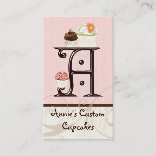 Lettre A Monogramme Dessert Boulangerie Cartes de (Devant)