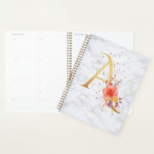 Lettre A Monogramme Doré Aquarelle Marbre Moderne (Devant avec enveloppe)
