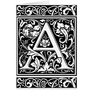Lettre A Monogramme Médiéval Art Nouveau