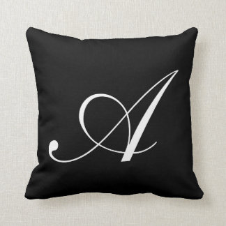 Lettre A Monogramme noir Coussin
