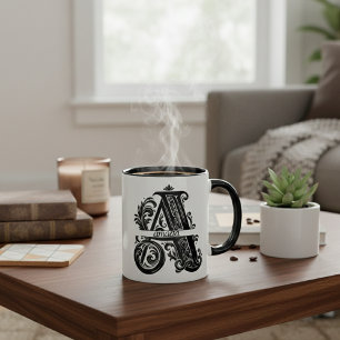 Lettre A, Nom Personnalisé Mug Monogrammé