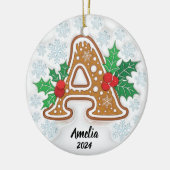 Lettre A Personnalisé Monogramme de Noël Ornement (Gauche)