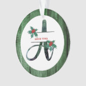 *~* Lettre A Photographie de Noël Bois rustique AP (devant)