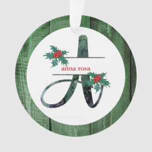 *~* Lettre A Photographie de Noël Bois rustique AP