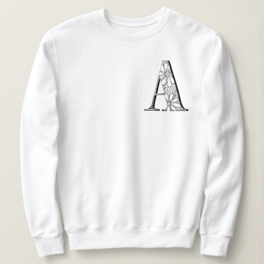 LETTRE 'A' Sweatshirt monogramme initial (Design devant)