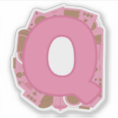 Lettre à thème Q Autocollant en vinyle coupé sur m (Devant)